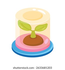 A 2d icon showing plant design in modern way