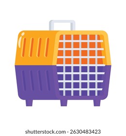 A 2d icon showing secure pet cage, premium design
