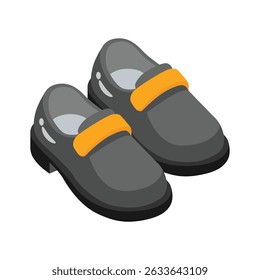 A 2d icon showing student shoes, easy to edit