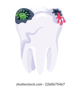 Un icono 2d de infección dental 
