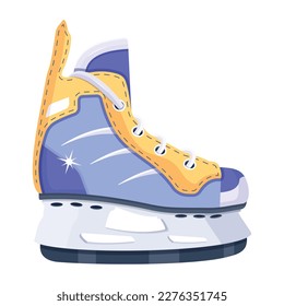 2D icon vector of an ice hockey skate shoe 