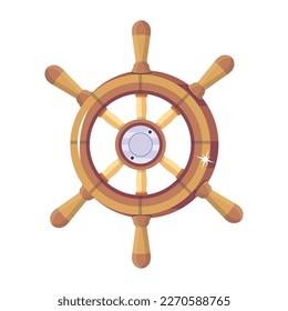 A 2d icon of wooden boat helm 