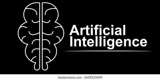 2d illustration Artificial Intelligence (AI) concept