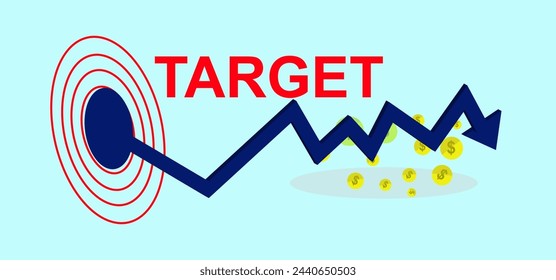 2d illustration business graph with dollar