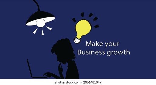 2d illustration business growth concept