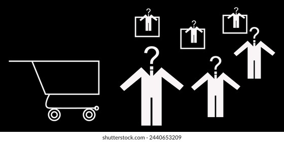 2d illustration Business Network with shopping cart
