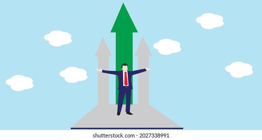 2D illustration business success concept
