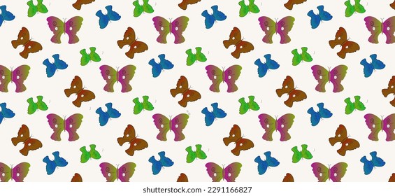 2d illustration colorful butterfly pattern