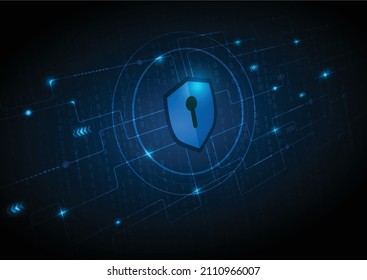 2d illustration cybersecurity concept, lock, Closed Padlock on digital background