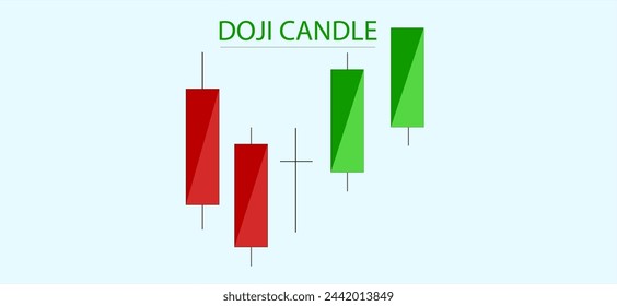 2d illustration Doji candle for share market
