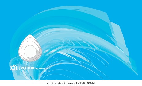 2d illustration, a droplet of water on blue abstract background