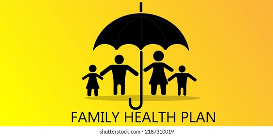 2d illustration family health planning concept 
