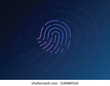 2d illustration finger print icon