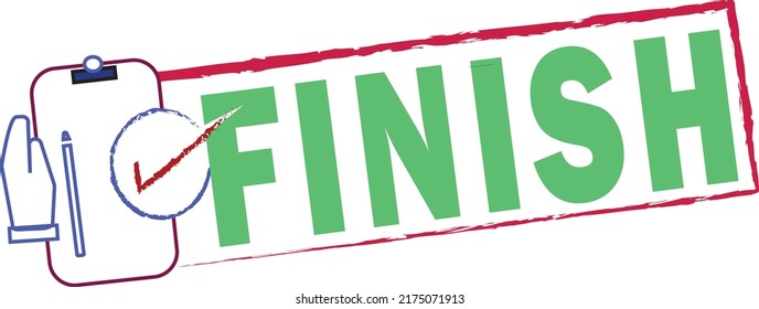 2D ILLUSTRATION FINISH TEXT WITH WRITING PAD