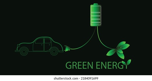 2d illustration green energy future
