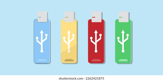 2d illustration group of  USB 