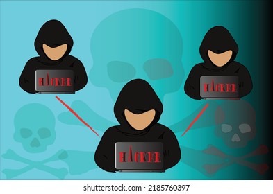 2d ILLUSTRATION HACKER SKULL FACE DESIGN
