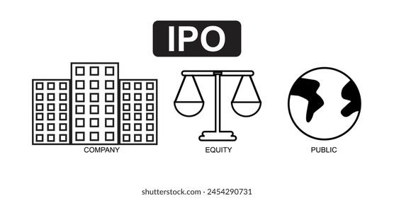 2d illustration initial public offering concept