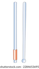 2D illustration of laboratory glass rods