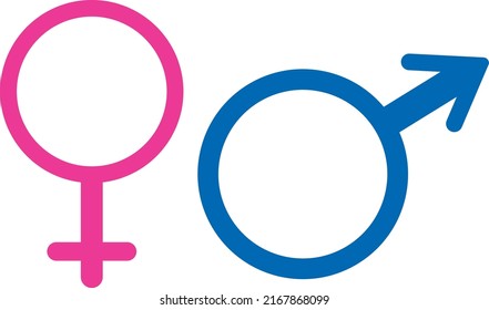 2d Illustration Male Female Gender Symbols Stock Vector (Royalty Free ...