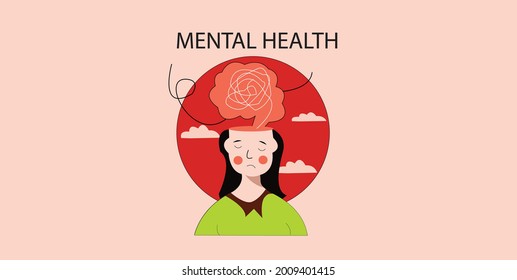 2d illustration mental health concept

