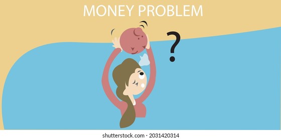 2d illustration money problem concept