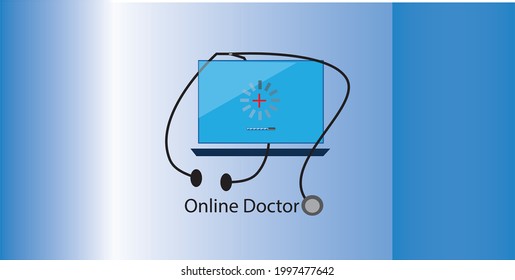 2d illustration online doctor concept
