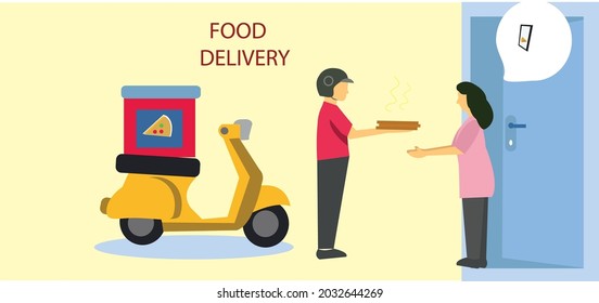 2d illustration online food delivery concept