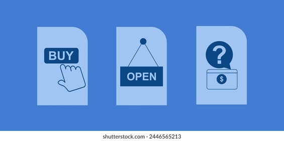 2d ilustración open shop concept