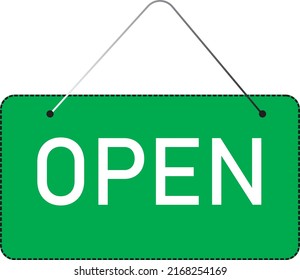 2D illustration open sign icon 