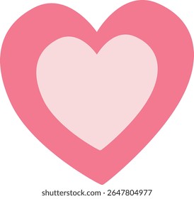 2D illustration of outlined double hearts in pink tones. A clean and symbolic design for romance or Valentine’s artwork.