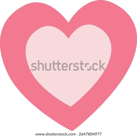 2D illustration of outlined double hearts in pink tones. A clean and symbolic design for romance or Valentine’s artwork.