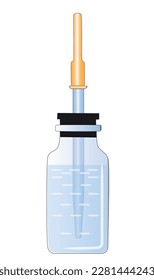 2D-Abbildung eines Blindkolben mit Pipette