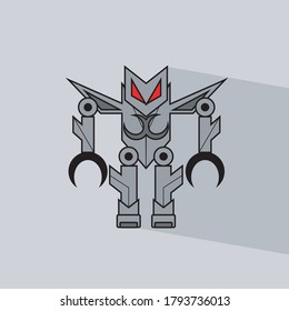 2D Illustration Robot for Any Design such as T-Shirt Design