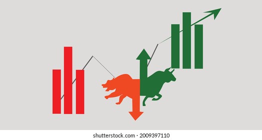 2D illustration stock market concept