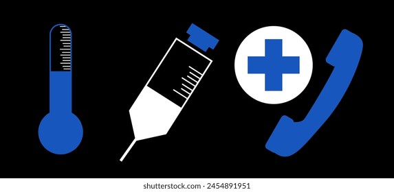 2D illustration Syringe with needle 