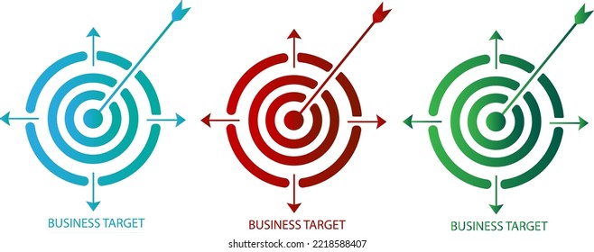 2d illustration target with arrows