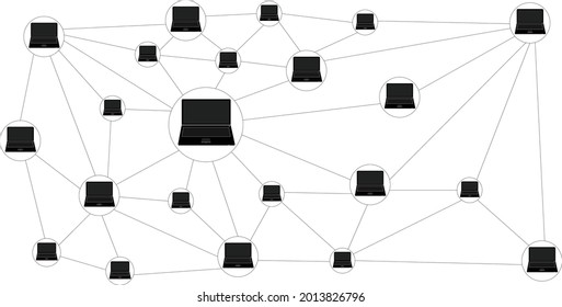 2d illustration technology Computer network
