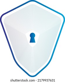2d illustration technology cyber security in shield
