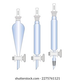 2D illustration of three separating extraction funnels