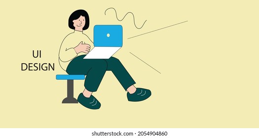 2d illustration web programmer man


    