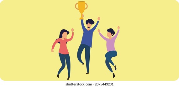 2d illustration winning success concept
