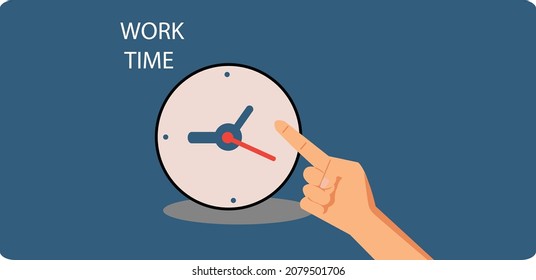 2d illustration work time concept

