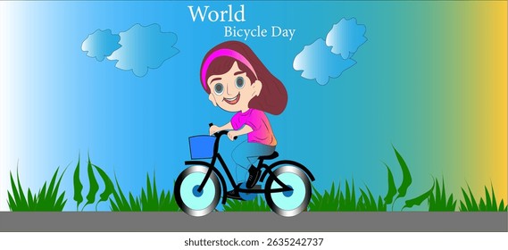 2d illustration world bicycle day