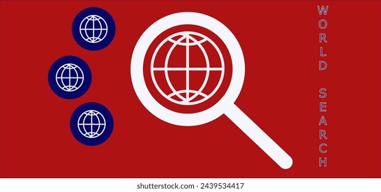 2d ilustración Concepto de búsqueda mundial