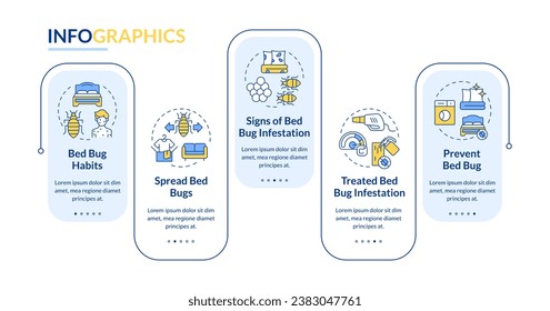 2D integrated pest management vector infographics template, data visualization with 5 steps, process timeline chart.