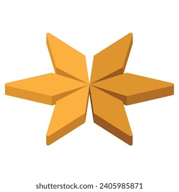 2d isometric star shape icon Vector illustration