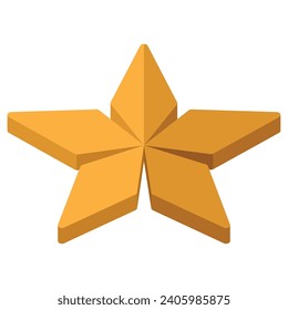 2.º icono de forma estrella isométrica Ilustración vectorial