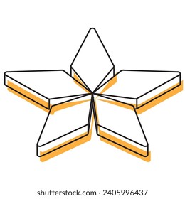 2.º icono de forma estrella isométrica Ilustración vectorial