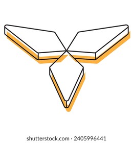 2.º icono de forma estrella isométrica Ilustración vectorial